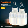 2 Peças Lanterna de Mão para Camping, Lâmpada LED Portátil Recarregável via USB, 3 Modos de Iluminação, Ideal para Pendurar em Tendas, Camping ao Ar Livre, Churrascos e Uso de Emer...