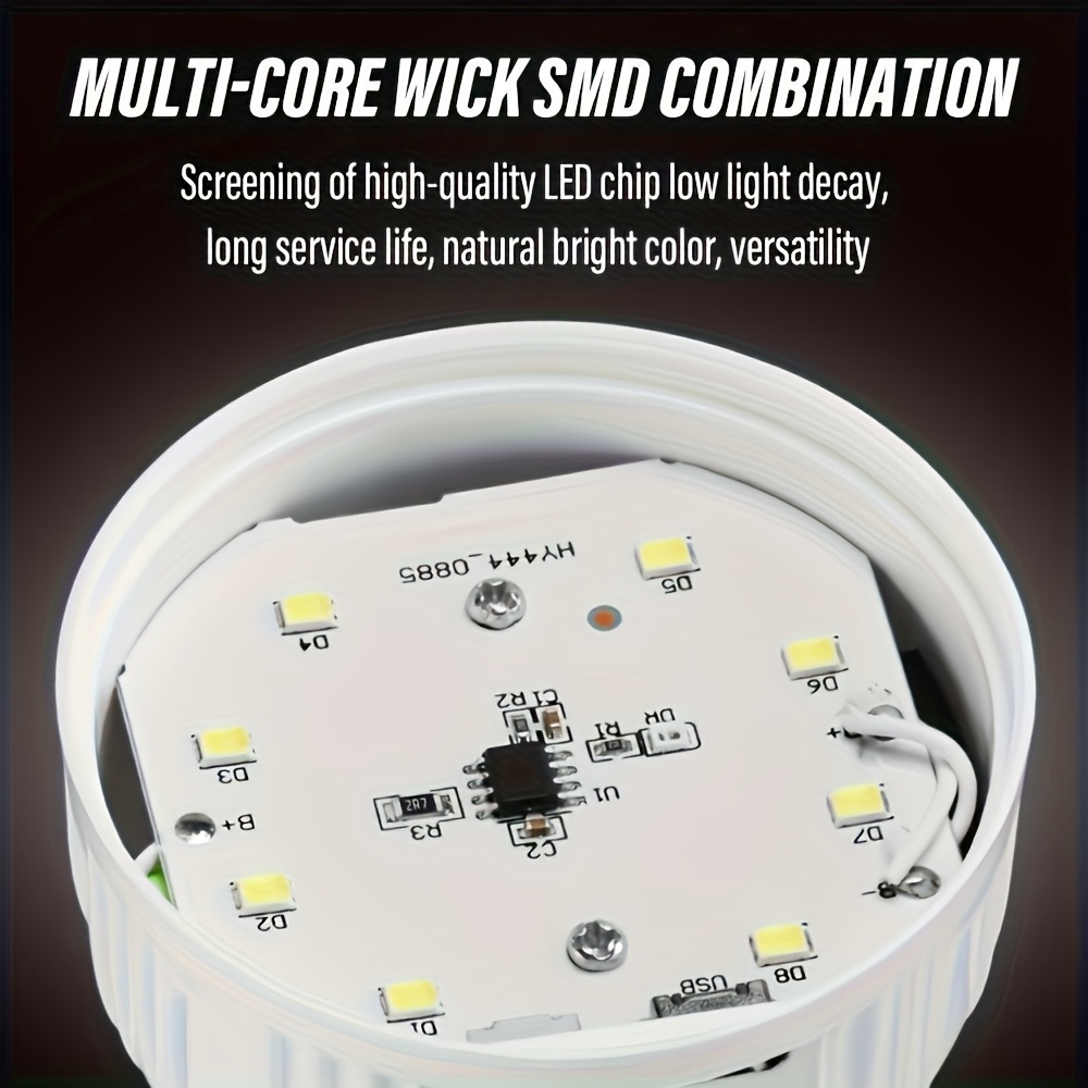 2 Peças Lanterna de Mão para Camping, Lâmpada LED Portátil Recarregável via USB, 3 Modos de Iluminação, Ideal para Pendurar em Tendas, Camping ao Ar Livre, Churrascos e Uso de Emer...