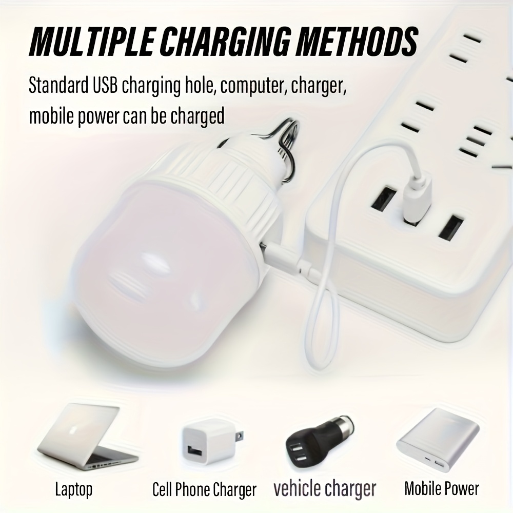 2 Peças Lanterna de Mão para Camping, Lâmpada LED Portátil Recarregável via USB, 3 Modos de Iluminação, Ideal para Pendurar em Tendas, Camping ao Ar Livre, Churrascos e Uso de Emer...