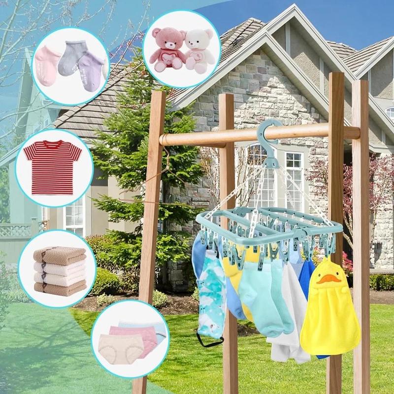 Estendal para Roupa, Cuecas e Meias com 32 Clips para Roupa Interior.