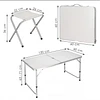 Mesa de Acampamento Dobrável com 4 Bancos | Altura Ajustável, Portátil e Compacta, Mesa Multiuso com Cadeiras Integradas, Ideal para Jardim, Piquenique e Acampamento