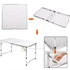 Mesa de Acampamento Dobrável com 4 Bancos | Altura Ajustável, Portátil e Compacta, Mesa Multiuso com Cadeiras Integradas, Ideal para Jardim, Piquenique e Acampamento
