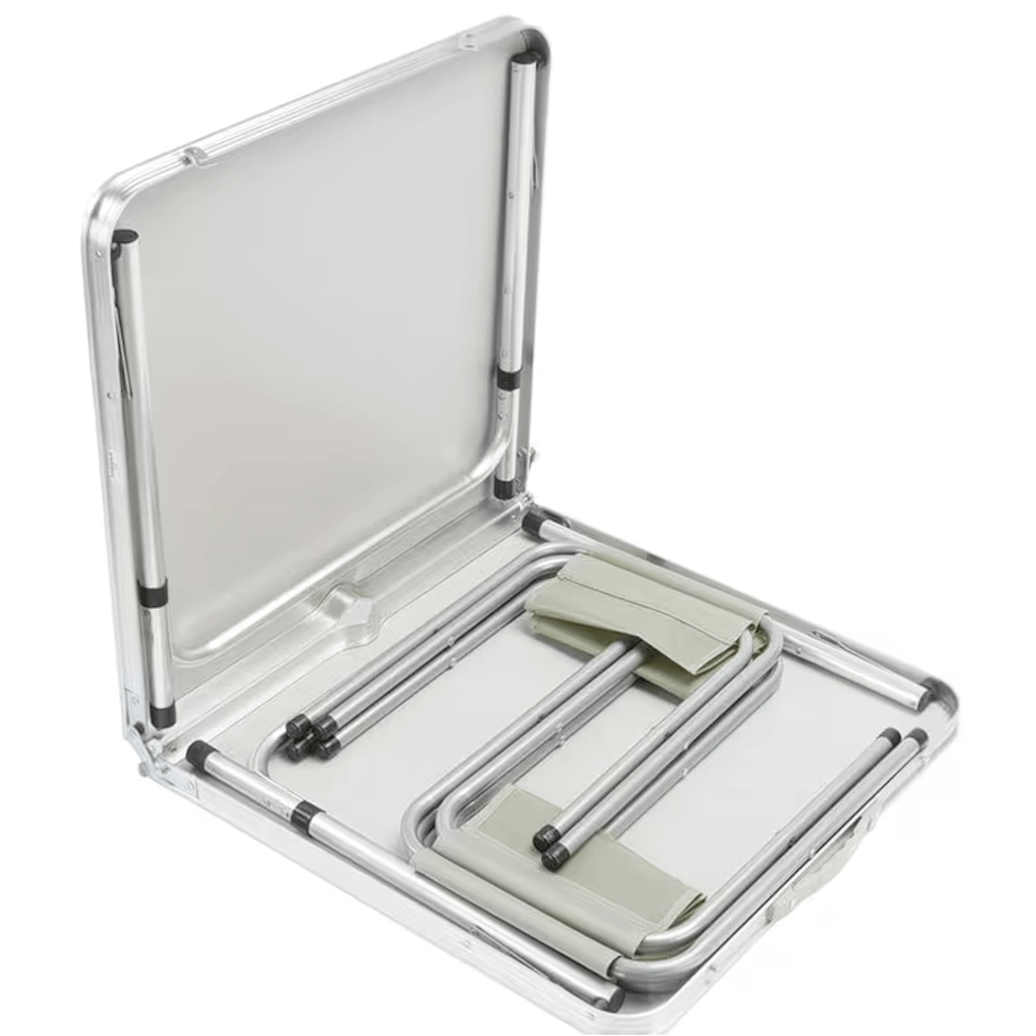 Mesa de Acampamento Dobrável com 4 Bancos | Altura Ajustável, Portátil e Compacta, Mesa Multiuso com Cadeiras Integradas, Ideal para Jardim, Piquenique e Acampamento