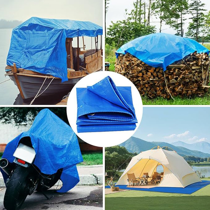 Lona com Ilhós de Metal | Lona Ripstop para Exterior | Bordas Reforçadas | Ideal para Tendas, Camping, Telhados e Uso Multipropósito | Azul - MED. 1,9 X 2,9 M  PORTES GRATIS