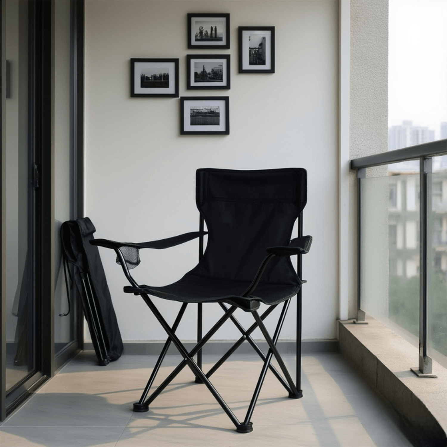 Kit com 2 Cadeiras de Acampamento Dobráveis com Encosto e Apoios de Braço para Atividades ao Ar Livre, Acampamento, Pesca e Piquenique, 50 x 50 x 80 cm, Duráveis e Compactas,PORTES GRÁTIS