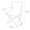 Kit com 2 Cadeiras de Acampamento Dobráveis com Encosto e Apoios de Braço para Atividades ao Ar Livre, Acampamento, Pesca e Piquenique, 50 x 50 x 80 cm, Duráveis e Compactas,PORTES GRÁTIS
