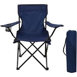 Cadeira de Campismo e Praia Portátil e Leve, Confortável para Pesca, Piquenique, Caminhadas e Campismo, com Apoios de Braço, Bolso Lateral para Bebidas e Acessórios, Fácil de Trans...