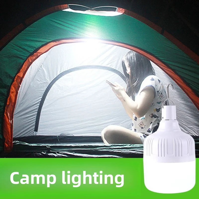 Pacote com 4 Luzes LED Portáteis Recarregáveis, Alimentadas por Bateria, para Uso Interno e Externo, Lâmpadas para Camping, Pesca, etc.