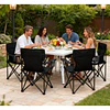 Conjunto de 4 Cadeiras Dobráveis de Exterior de Luxo.- Cadeiras de Campismo e Jardim. Dobráveis Duráveis e Leves. Equipadas com Apoios de Braço com Porta Copos.      PORTES GRÁTIS