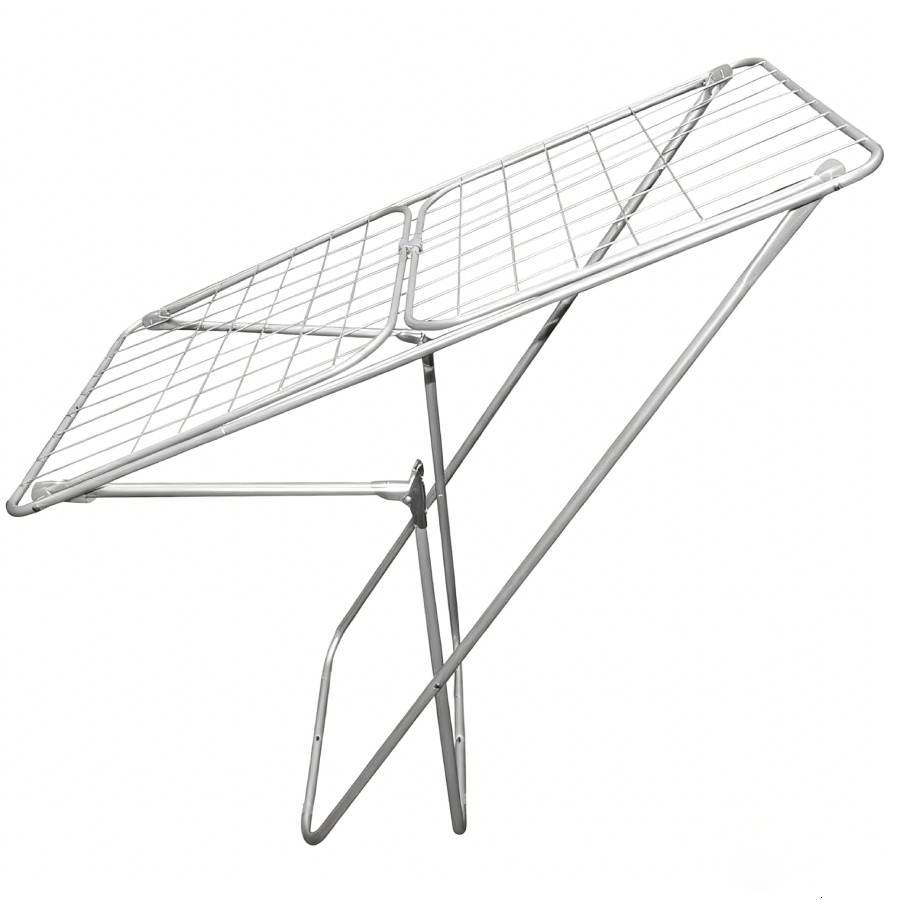 Estendal de Metal Dobrável, Espaço de Secagem de 20 Metros, Estendal de Roupa, Pés Antiderrapantes (Prata, 52 x 102 cm) - PORTES GRÁTIS.
