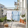 Estendal de Metal Dobrável, Espaço de Secagem de 20 Metros, Estendal de Roupa, Pés Antiderrapantes (Prata, 52 x 102 cm) - PORTES GRÁTIS.