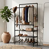 Cabide e Calçadeira Integrados, com Ganchos, Ideal para Armários Abertos e Roupeiros, Cabide Multifuncional, Organizador de Roupa e Calçado. - PORTES GRÁTIS
