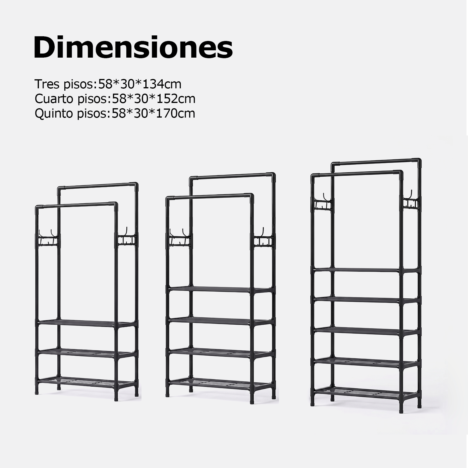 Cabide e Calçadeira Integrados, com Ganchos, Ideal para Armários Abertos e Roupeiros, Cabide Multifuncional, Organizador de Roupa e Calçado. - PORTES GRÁTIS