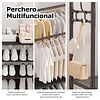 Cabide e Calçadeira Integrados, com Ganchos, Ideal para Armários Abertos e Roupeiros, Cabide Multifuncional, Organizador de Roupa e Calçado. - PORTES GRÁTIS