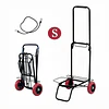 Carrinho de Mão Dobrável com Corda, Carrinho de Mão Compacto, Portátil com Rodas de Borracha Suporta Até 25Kg/35Kg para Fácil Transporte em Viagens, Escritório e Casa