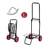 Carrinho de Mão Dobrável com Corda, Carrinho de Mão Compacto, Portátil com Rodas de Borracha Suporta Até 25Kg/35Kg para Fácil Transporte em Viagens, Escritório e Casa