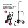 Carrinho de Mão Dobrável com Corda, Carrinho de Mão Compacto, Portátil com Rodas de Borracha Suporta Até 25Kg/35Kg para Fácil Transporte em Viagens, Escritório e Casa