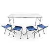Conjunto de Mesa de Acampamento Dobrável Almalux com 4 Bancos, 3 Níveis de Altura Ajustável (54/62/70cm), Mesa de Piquenique Portátil Estilo Mala para Exterior, Praia e Jardim,...