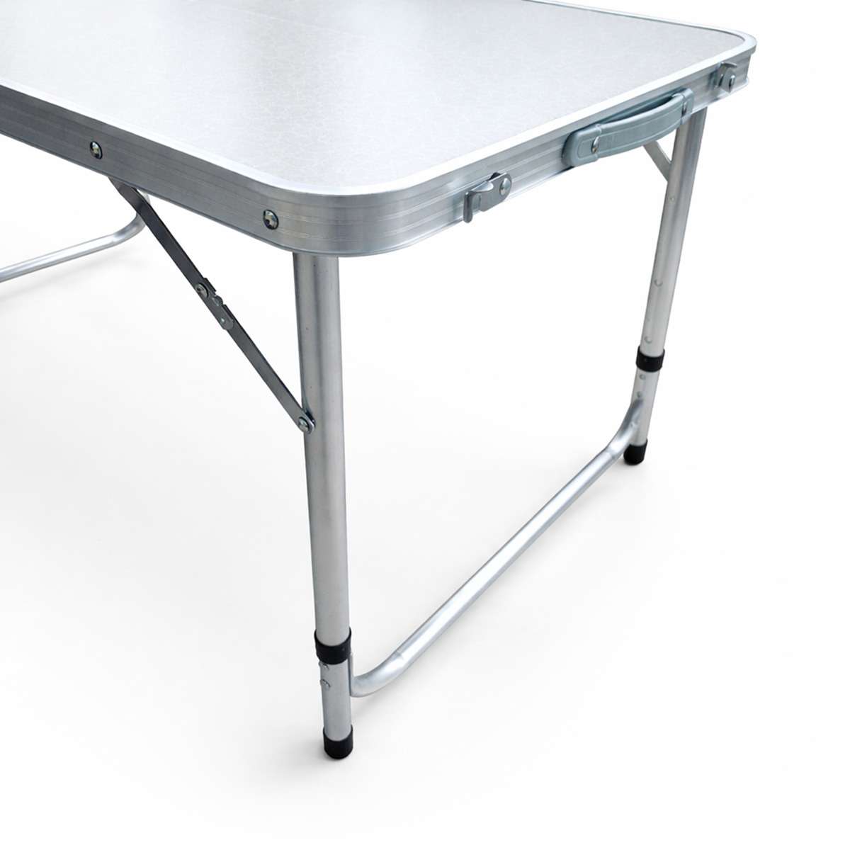 Conjunto de Mesa de Acampamento Dobrável Almalux com 4 Bancos, 3 Níveis de Altura Ajustável (54/62/70cm), Mesa de Piquenique Portátil Estilo Mala para Exterior, Praia e Jardim,...