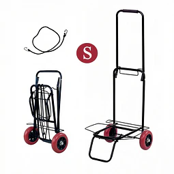 Carrinho de Mão Dobrável com Corda, Carrinho de Mão Compacto, Portátil com Rodas de Borracha Suporta Até 25Kg/35Kg para Fácil Transporte em Viagens, Escritório e Casa . Portes Grátis