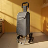 Carrinho de Compras Dobrável de Alumínio, Carrinho de Compras Colapsível com Bolsa de Tecido Oxford, Bolsa de Compras Removível com Rodas, Carrinho de Compras de 6 Rodas com Bolsa...