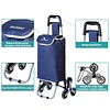 Carrinho de Compras Dobrável de Alumínio, Carrinho de Compras Colapsível com Bolsa de Tecido Oxford, Bolsa de Compras Removível com Rodas, Carrinho de Compras de 6 Rodas com Bolsa...