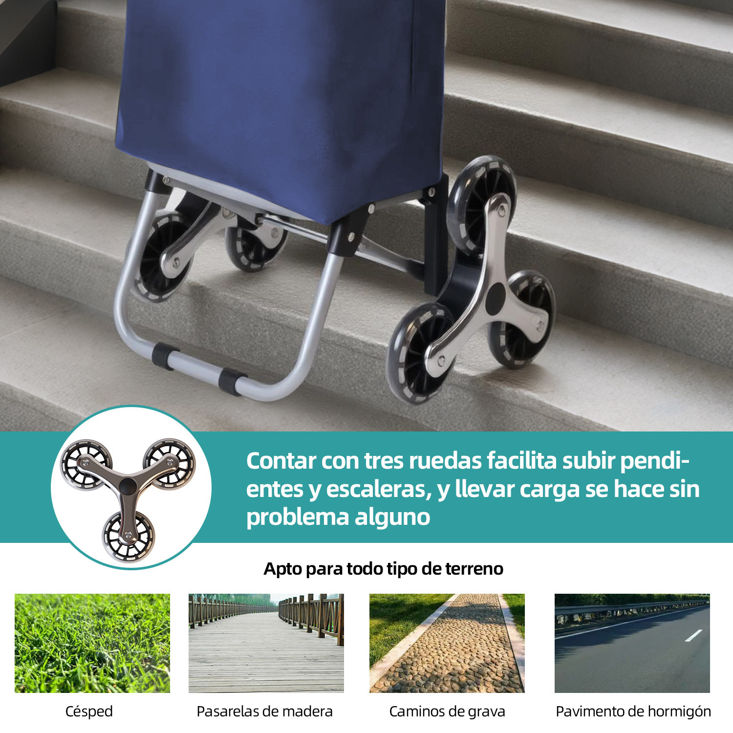 Carrinho de Compras Dobrável de Alumínio, Carrinho de Compras Colapsível com Bolsa de Tecido Oxford, Bolsa de Compras Removível com Rodas, Carrinho de Compras de 6 Rodas com Bolsa...