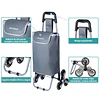 Carrinho de Compras Dobrável de Alumínio, Carrinho de Compras Colapsível com Bolsa de Tecido Oxford, Bolsa de Compras Removível com Rodas, Carrinho de Compras de 6 Rodas com Bolsa...