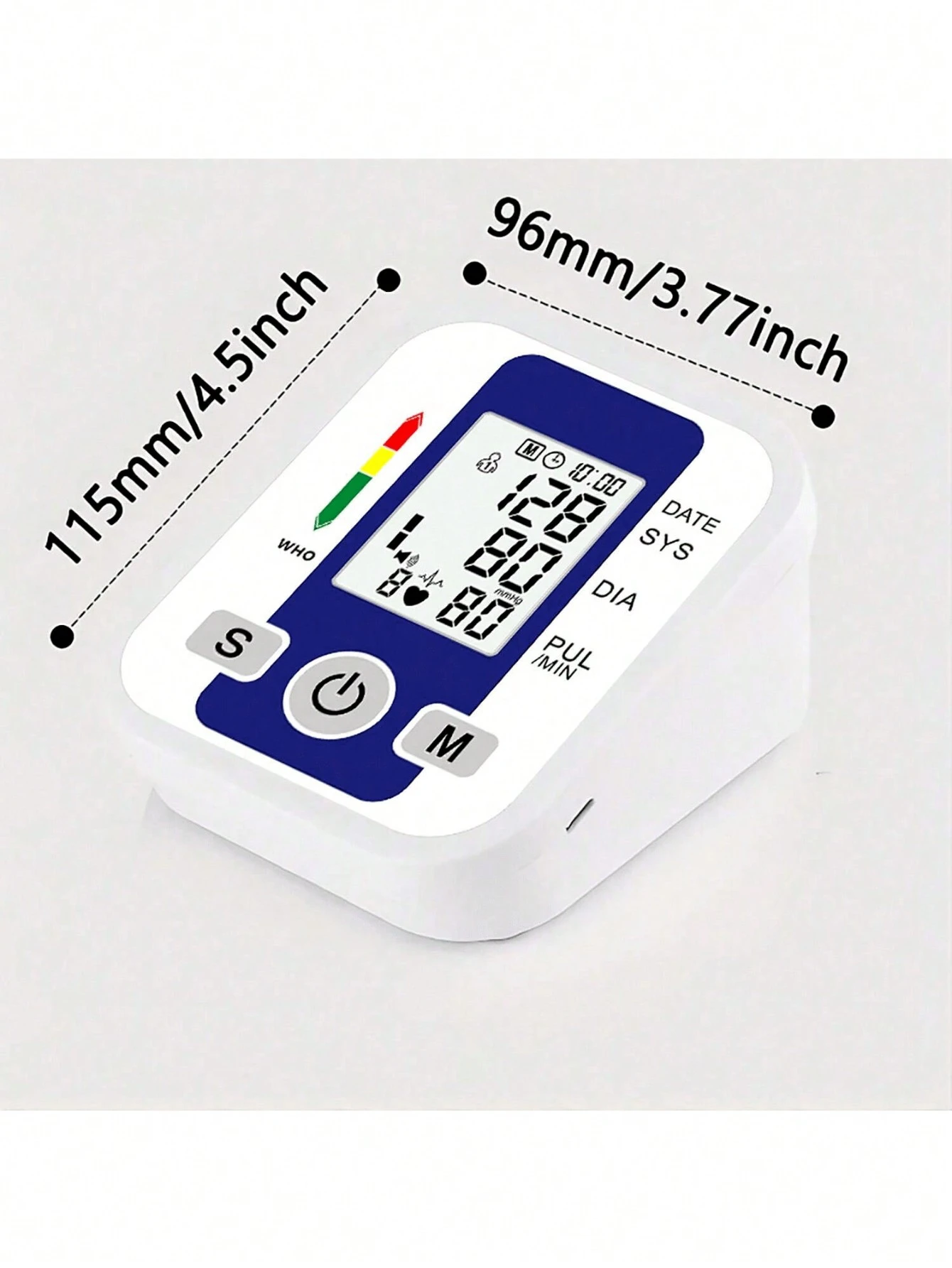 1 Monitor de Pressão Arterial Automático, Medidor de Pressão Arterial de Braço para Uso Doméstico, Instruções de Uso da Bateria - Este produto não inclui baterias!