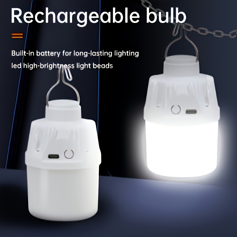 LiHangStar Pacote com 10 Lanternas LED de LED para Barraca de Camping ao Ar Livre, Lâmpadas de Emergência Portáteis para Exterior, Recarregáveis por USB com Gancho de Metal, Lâmpad...