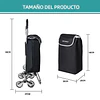 Carrinho de Compras Dobrável de Alumínio, Retrátil, Bolsa de Tecido Oxford, Sacola de Compras Removível,  com 6 Rodas. PORTES GRÁTIS.