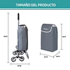 Carrinho de Compras Dobrável de Alumínio, Retrátil, Bolsa de Tecido Oxford, Sacola de Compras Removível,  com 6 Rodas. PORTES GRÁTIS.