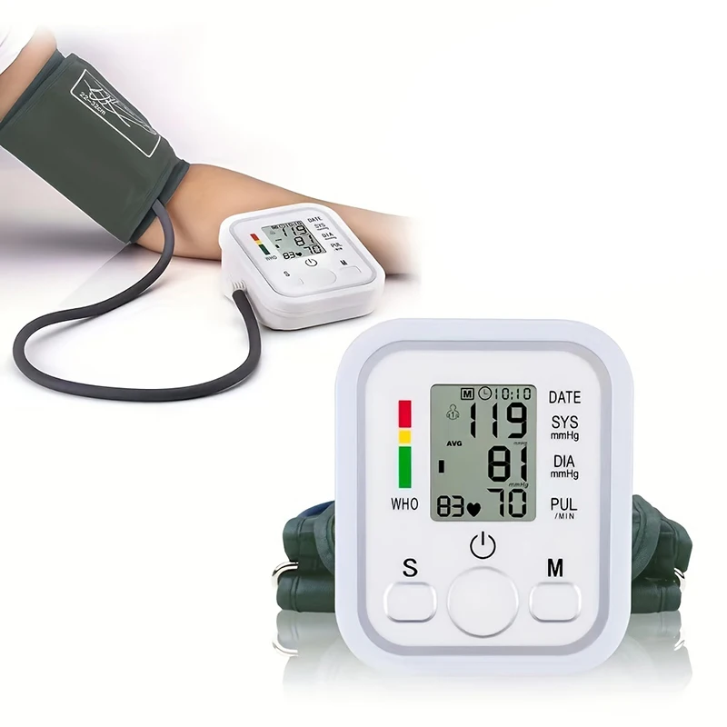 Esfigmomanômetro digital para adultos e crianças Detector de saúde médica Medição de pressão arterial do braço Monitor de pulso
