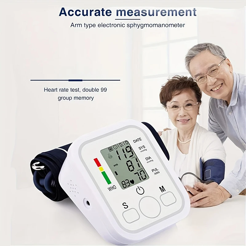 Esfigmomanômetro digital para adultos e crianças Detector de saúde médica Medição de pressão arterial do braço Monitor de pulso