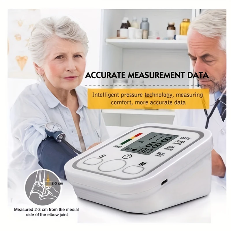 Esfigmomanômetro digital para adultos e crianças Detector de saúde médica Medição de pressão arterial do braço Monitor de pulso