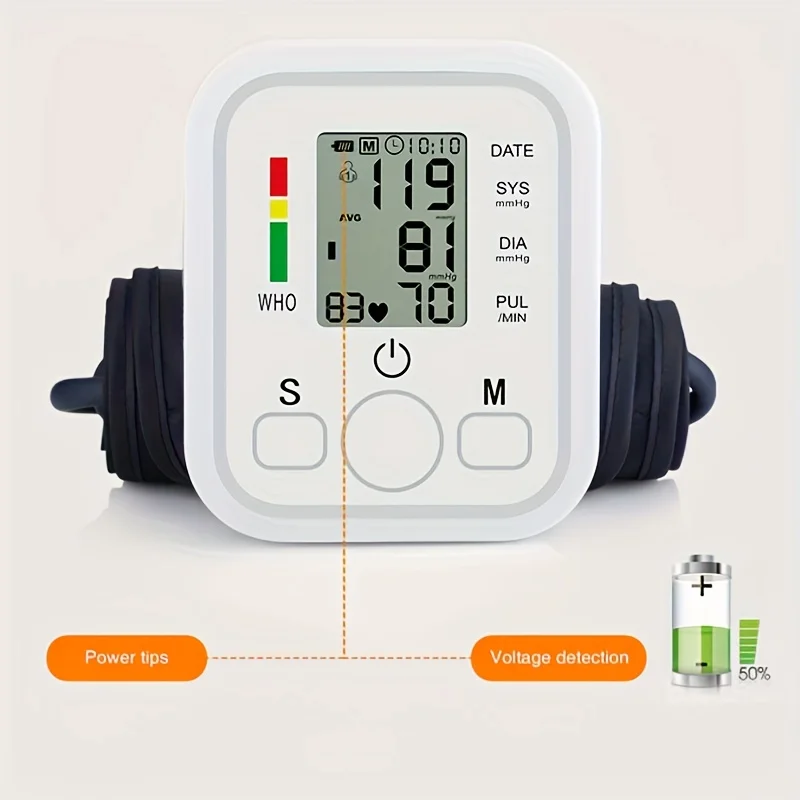 Esfigmomanômetro digital para adultos e crianças Detector de saúde médica Medição de pressão arterial do braço Monitor de pulso