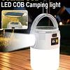 Lanterna solar recarregável com 1/2/4 baterias 18650 de 800mAh, com fonte de luz dupla, portátil, com LED COB, porta USB, carregamento solar e à prova dágua, ideal para campi...