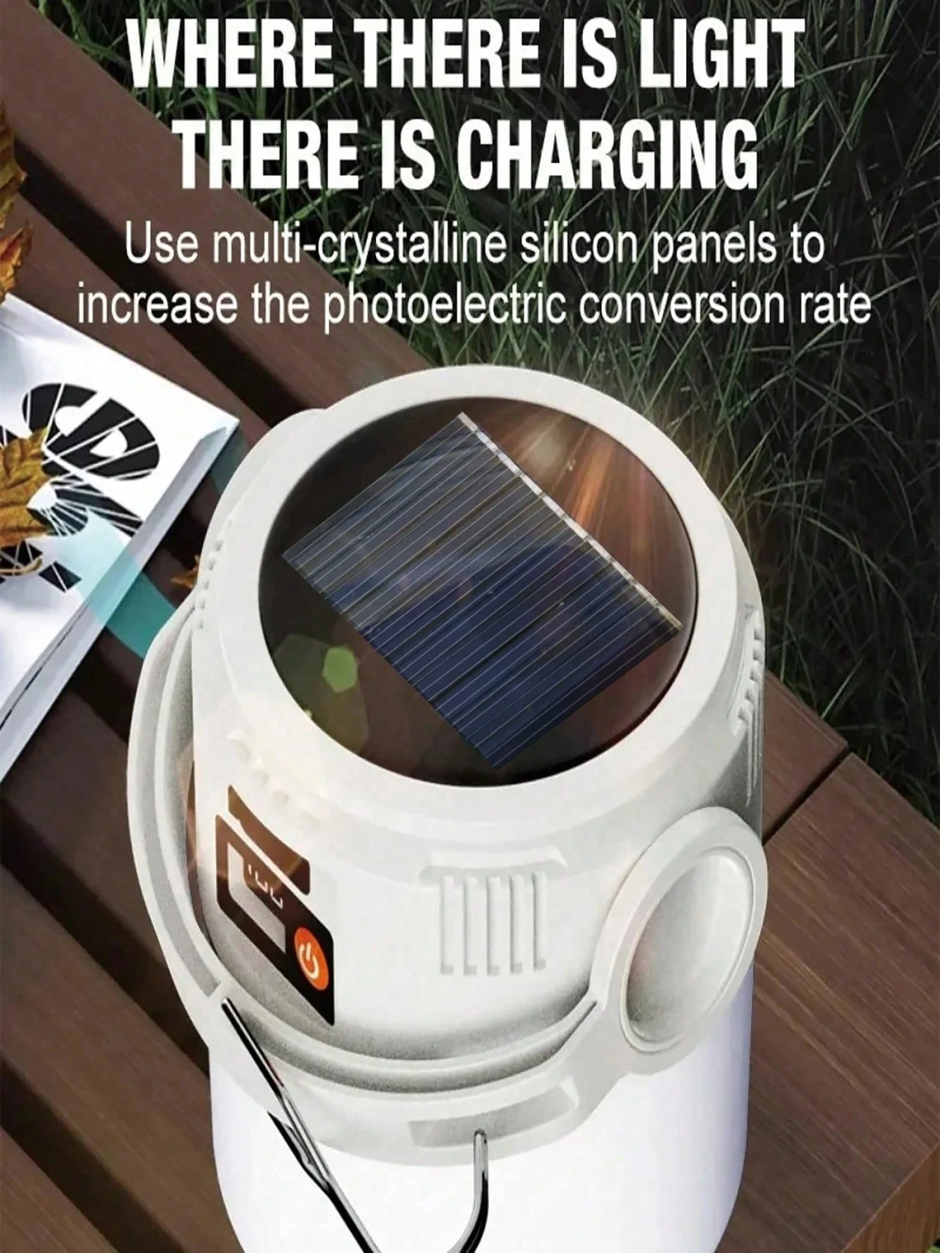 Lanterna solar recarregável com 1/2/4 baterias 18650 de 800mAh, com fonte de luz dupla, portátil, com LED COB, porta USB, carregamento solar e à prova dágua, ideal para campi...