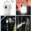 Lanterna solar recarregável com 1/2/4 baterias 18650 de 800mAh, com fonte de luz dupla, portátil, com LED COB, porta USB, carregamento solar e à prova dágua, ideal para campi...