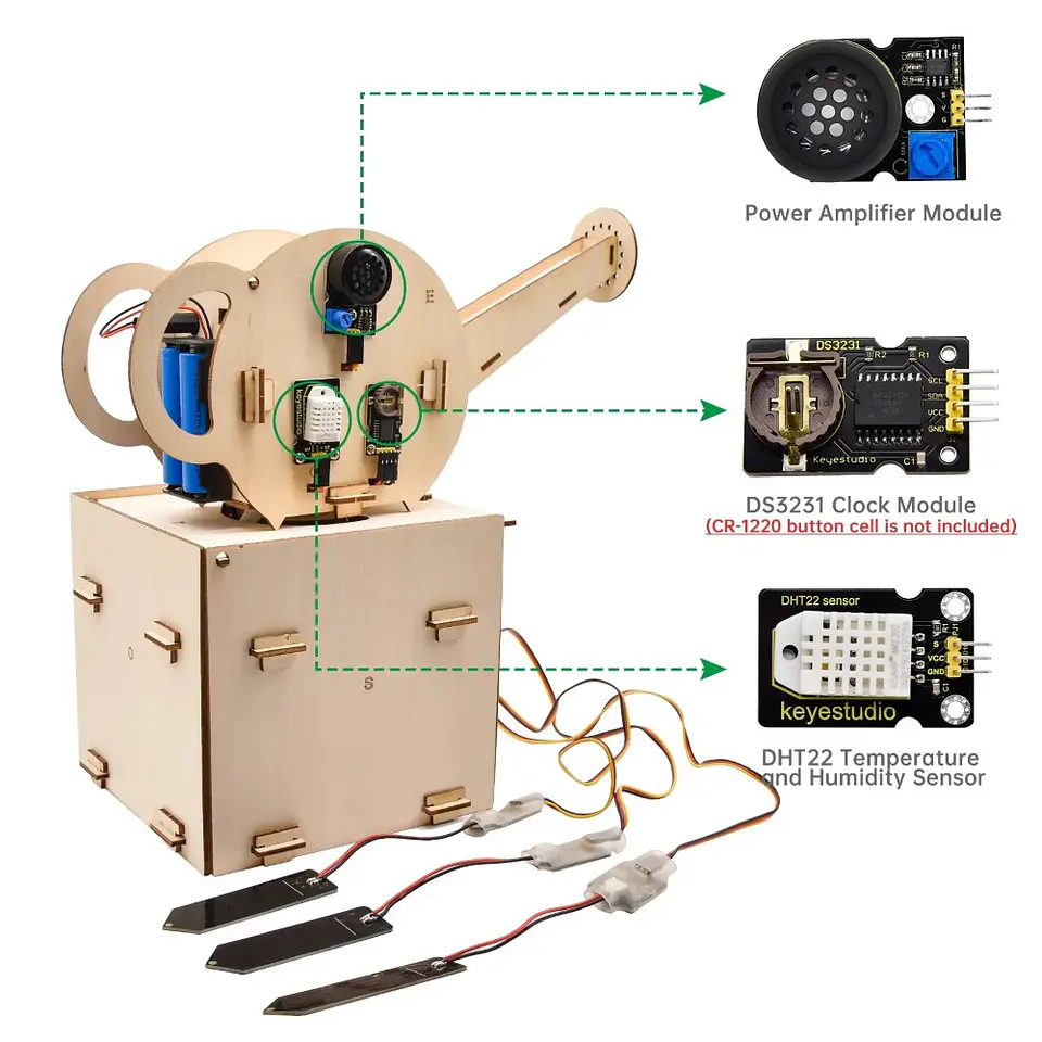 Estação de Rega Automática  c/ Placa Keyestudio PLUS (compatível com Arduino UNO) 7