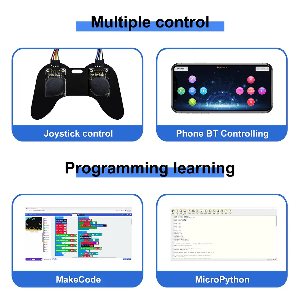 Kit de Braço Robótico 4DOF Programável (MakeCode/MicroPython)  10