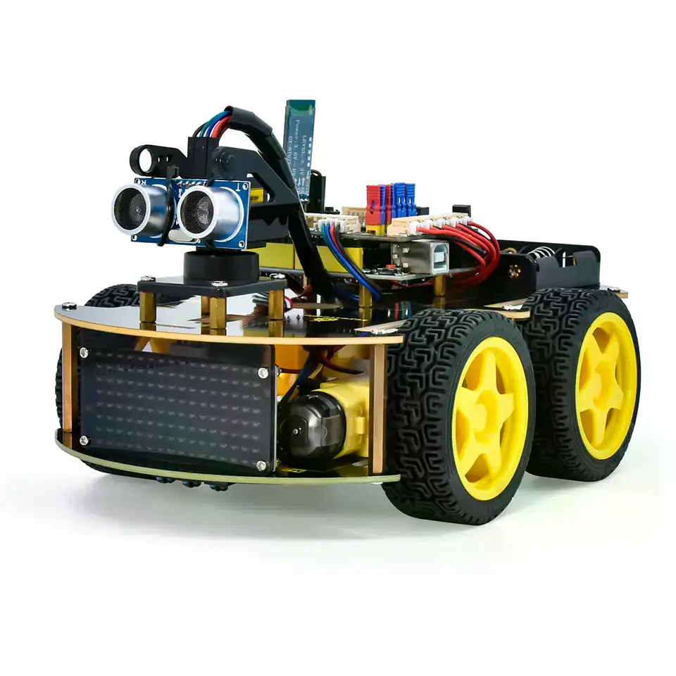 Kit de Robot 4WD com Bluetooth, IR, Display LED 8×16 e Sensores 1