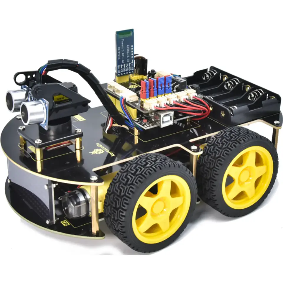 Kit de Robot 4WD com Bluetooth, IR, Display LED 8×16 e Sensores 2