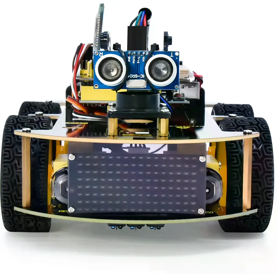 Kit de Robot 4WD com Bluetooth, IR, Display LED 8×16 e Sensores 3