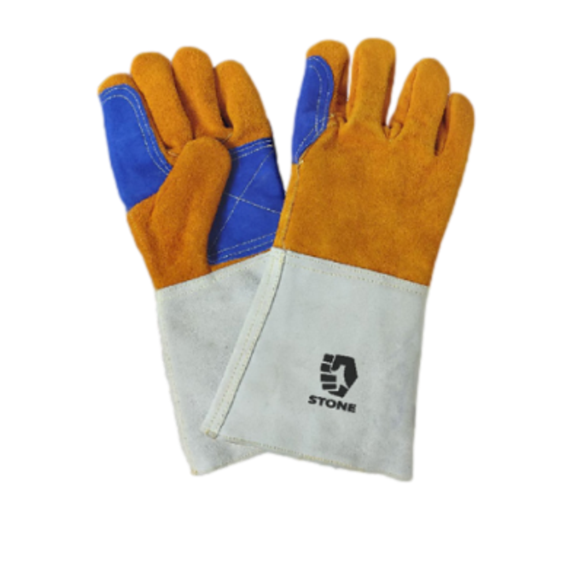 GUANTE DE CUERO SOLDADOR NARANJO CON REFUERZO KEVLAR PREMIUM 1