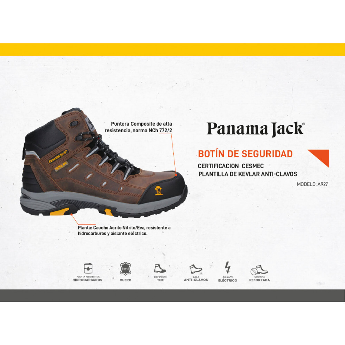 Botín de seguridad Panama Jack PJ507MDKTC 5