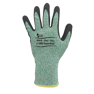 Guante MultiProtec-flex, L-1000, resistente al corte (CUT 5) verde, palma nitrilo.