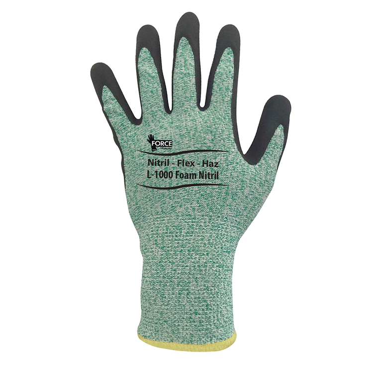 Guante MultiProtec-flex, L-1000, resistente al corte (CUT 5) verde, palma nitrilo. 1