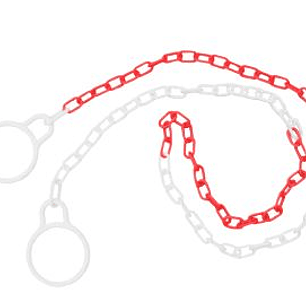 Cadena conectora de conos roja y blanca