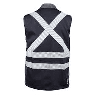 Chaleco Geólogo Ignífugo + NFPA 13034 Azul Marino-Gris
